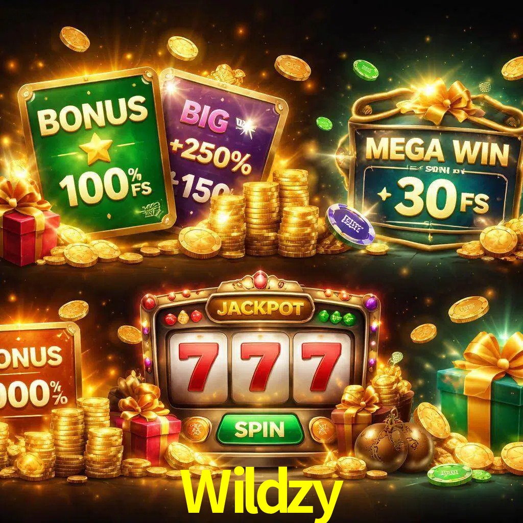 Tipos de bonos Wildzy incluyendo recompensas de bienvenida y promociones continuas